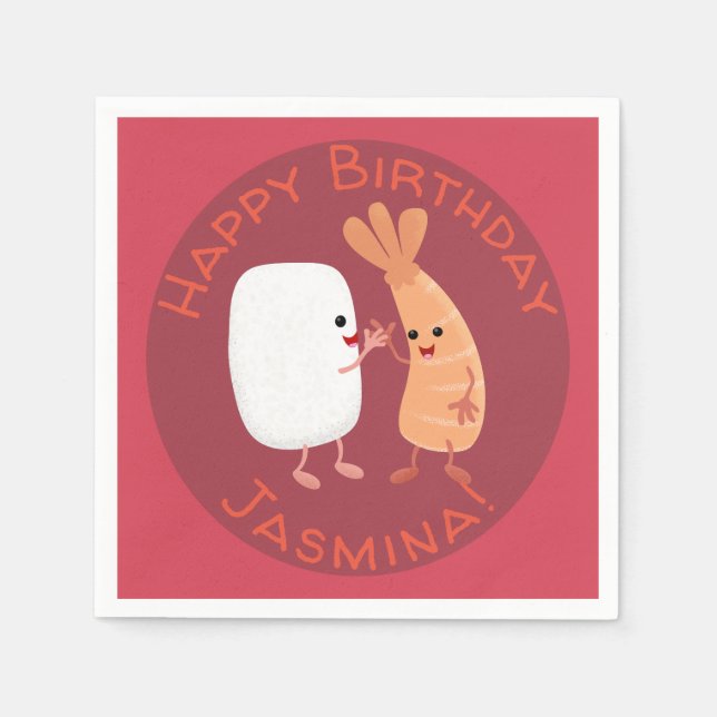 Servilleta De Papel Personalizado de amigos de la pradera de arroz dul (Anverso)