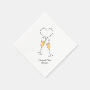 Servilleta De Papel Personalizado de amor y champán Textos Cocktail Na