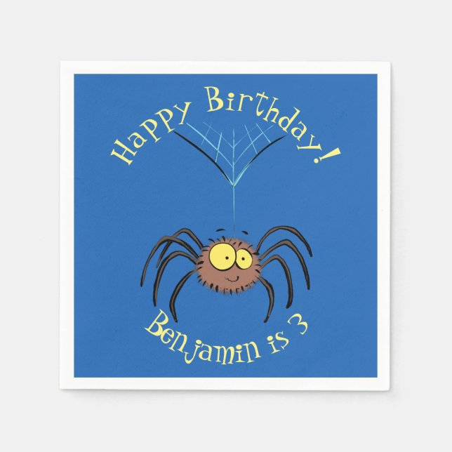 Servilleta De Papel Personalizado de araña suave y adorable (Anverso)