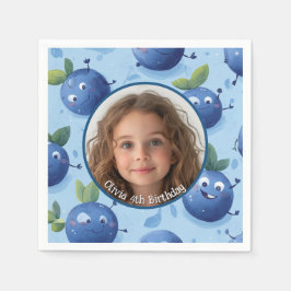 Servilleta De Papel Personalizado de arándano blanco foto y nombre Pla