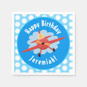 Servilleta De Papel Personalizado de avión rojo con vuelo de pájaro li