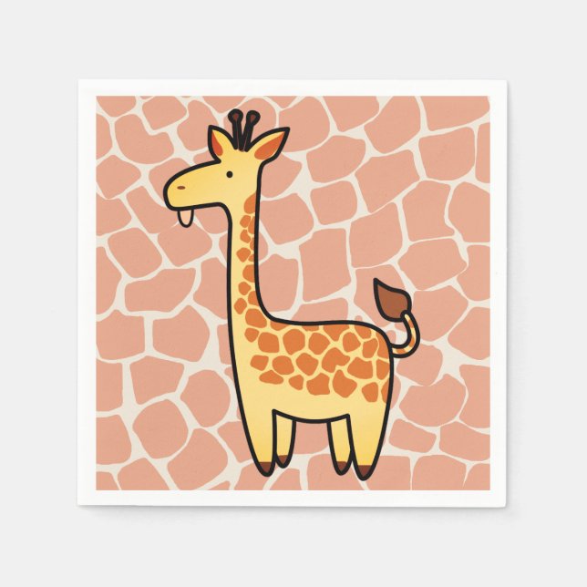 Servilleta De Papel Personalizado de bebé lindo Giraffe Baby Showe (Anverso)