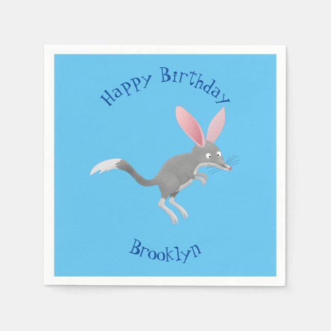 Servilleta De Papel Personalizado de bilby australiano feliz (Anverso)
