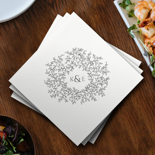 Servilleta De Papel Personalizado de boda de arte en monograma de la h