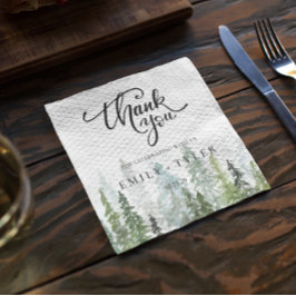 Servilleta De Papel Personalizado de Boda del bosque de Pine Woods