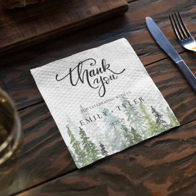 Servilleta De Papel Personalizado de Boda del bosque de Pine Woods (Subido por el creador)