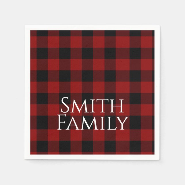 Servilleta De Papel Personalizado de Buffalo Plaid (Anverso)