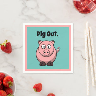 Servilleta De Papel Personalizado de cerdo rosado de salida, divertida