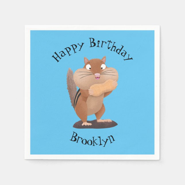 Servilleta De Papel Personalizado de chipmunk de grandes mejillas grac (Anverso)