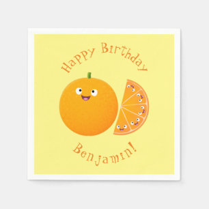 Servilleta De Papel Personalizado de cítricos de feliz naranja