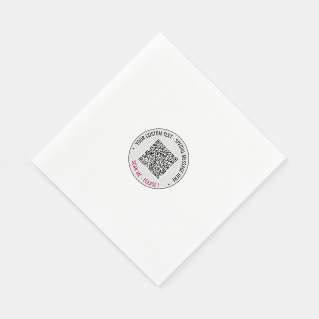 Servilleta De Papel Personalizado de código QR Mensajes de texto y Fie (Esquina)