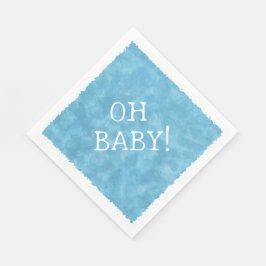 Servilleta De Papel Personalizado de color azul texto Baby Shower Oh b