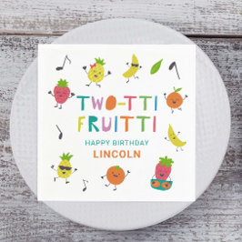 Servilleta De Papel Personalizado de cumpleaños de Tutti Fruitti Fruto