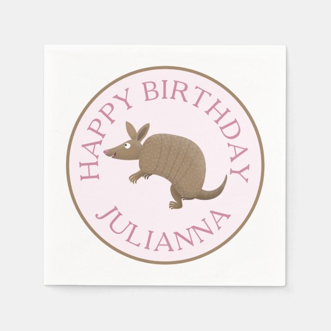 Servilleta De Papel Personalizado de cumpleaños feliz divertido y pers (Anverso)