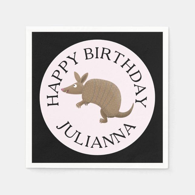 Servilleta De Papel Personalizado de cumpleaños feliz divertido y pers (Anverso)