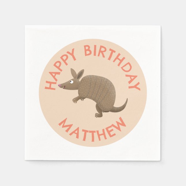 Servilleta De Papel Personalizado de cumpleaños feliz divertido y pers (Anverso)