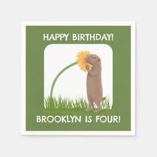 Servilleta De Papel Personalizado de cumpleaños personalizado del perr