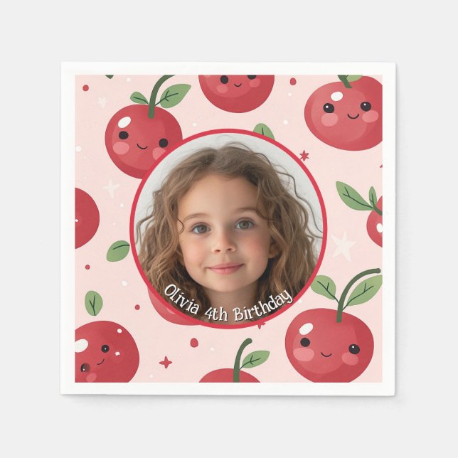 Servilleta De Papel Personalizado de Cute Barry foto y nombre Placa de (Anverso)