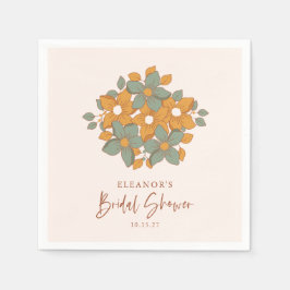 Servilleta De Papel Personalizado de ducha de novia floral verde azula