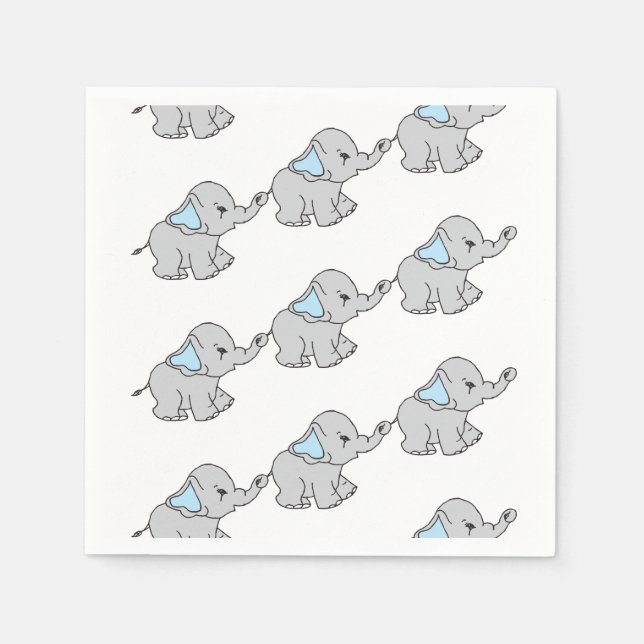 Servilleta De Papel Personalizado de elefante patrón de elefante dibuj (Anverso)