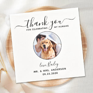 Servilleta De Papel Personalizado de escritura moderna. Gracias Boda M