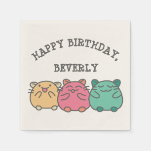 Servilleta De Papel Personalizado de estilo kawaii lindo Hamsters pers