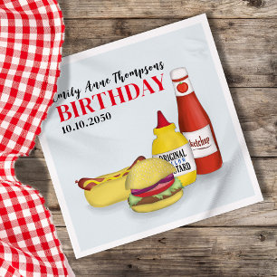 Servilleta De Papel Personalizado de fiesta de cumpleaños de Cute BBQ