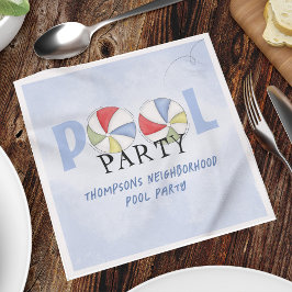 Servilleta De Papel Personalizado de Fiesta de piscina de verano