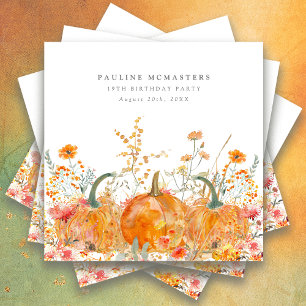 Servilleta De Papel personalizado de Flor Silvestre de la Calabaza de 