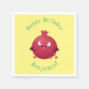 Servilleta De Papel Personalizado de frutas pomegranadas alegres