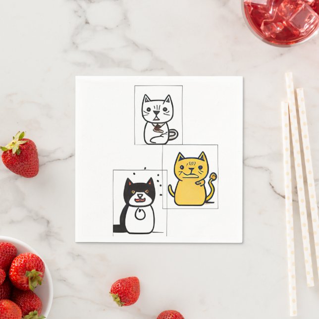Servilleta De Papel Personalizado de gato (In situ)