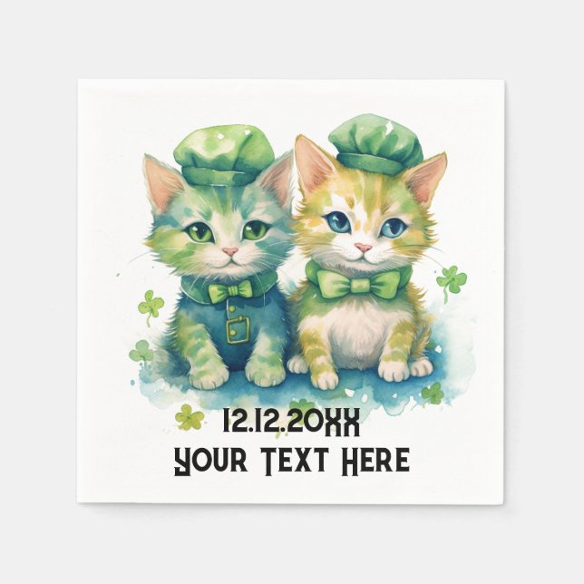 Servilleta De Papel Personalizado de gatos txt (Anverso)
