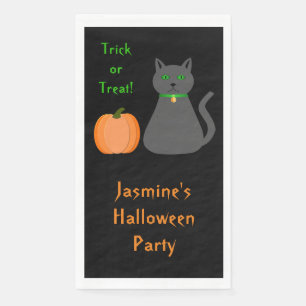 Servilleta De Papel Personalizado de gatos y calabazas de Halloween