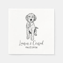 Servilleta De Papel Personalizado de Goldendoodle Labradoodle. Boda de