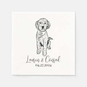 Servilleta De Papel Personalizado de Goldendoodle Labradoodle. Boda de