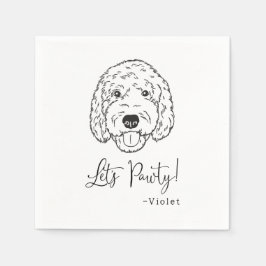 Servilleta De Papel Personalizado de Goldendoodle Labradoodle. Boda de