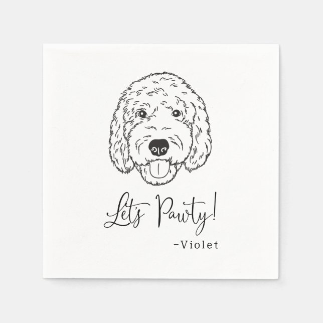 Servilleta De Papel Personalizado de Goldendoodle Labradoodle. Boda de (Anverso)