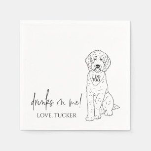 Servilleta De Papel Personalizado de Goldendoodle Labradoodle. Boda de
