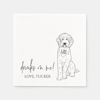 Servilleta De Papel Personalizado de Goldendoodle Labradoodle. Boda de