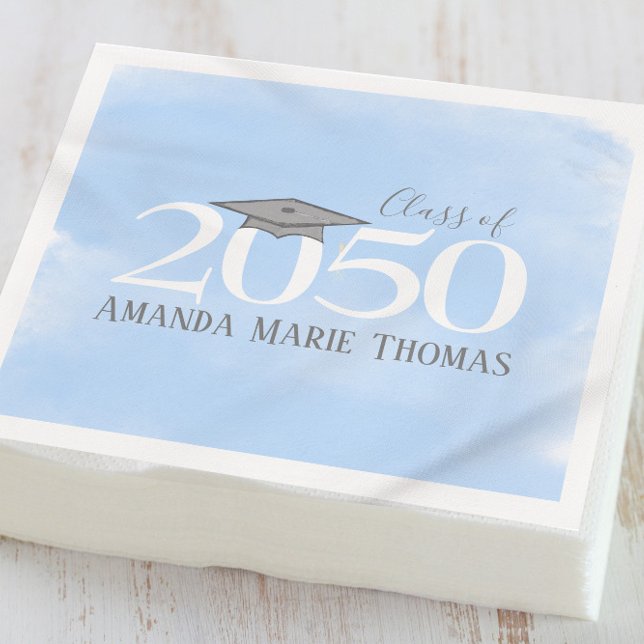 Servilleta De Papel Personalizado de graduación azul Napkin clásico (Subido por el creador)