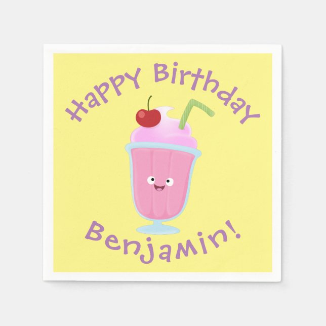 Servilleta De Papel Personalizado de helados de fresa de fresa (Anverso)