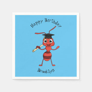 Servilleta De Papel Personalizado de hormiga roja feliz