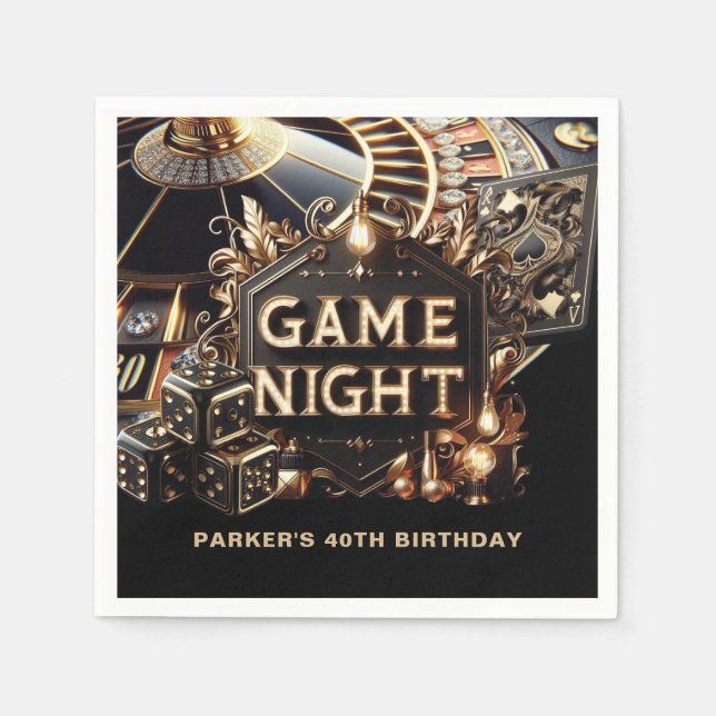 Servilleta De Papel Personalizado de juegos nocturnos de Casino (Anverso)