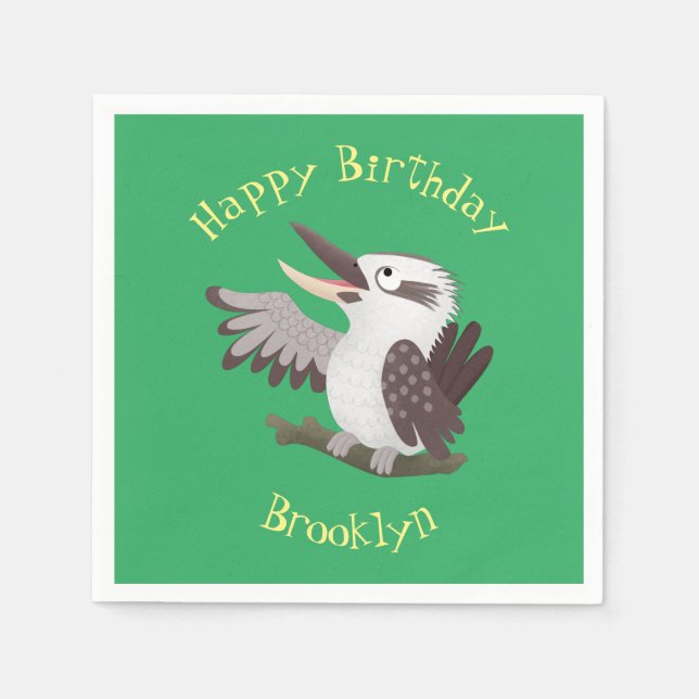 Servilleta De Papel Personalizado de kookaburra gracioso (Anverso)