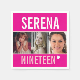 Servilleta De Papel personalizado de la fiesta de cumpleaños número 19