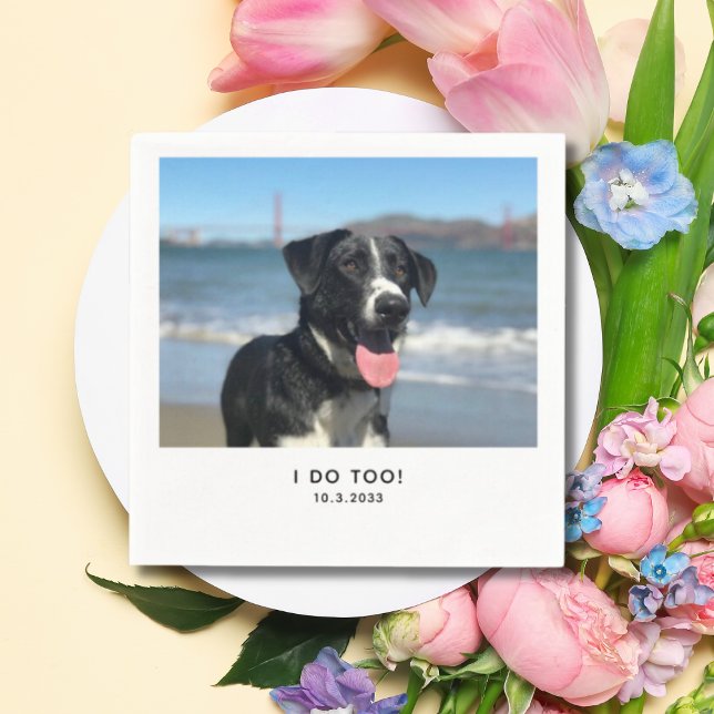 Servilleta De Papel Personalizado de las servilletas de perro Yo hago  (Dog Napkins Custom I Do Too Wedding Napkins
)