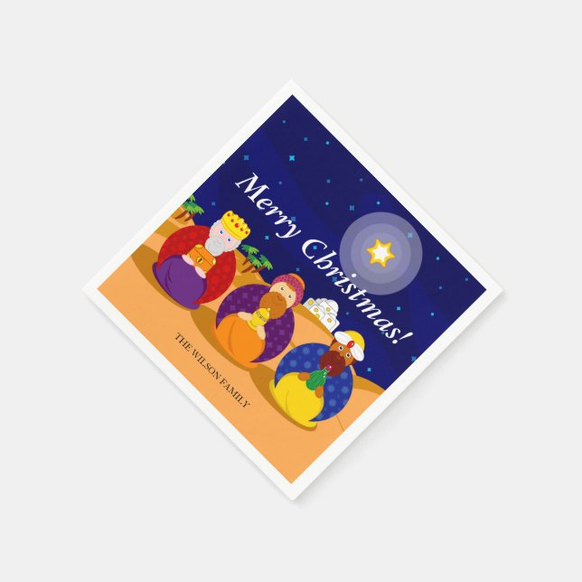 Servilleta De Papel Personalizado de "Los Tres Reyes" / "Tres Sabios", (Borde)