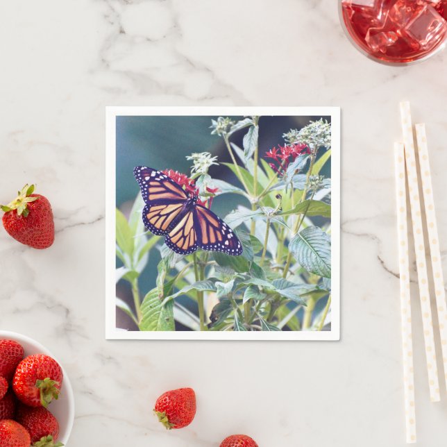 Servilleta De Papel Personalizado de mariposa monarca (In situ)