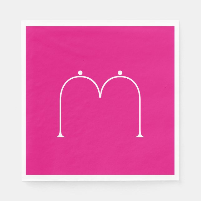 Servilleta De Papel Personalizado de Moda simple Monogramado de papel  (Anverso)