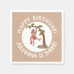 Servilleta De Papel Personalizado de orangután bebé lindo personalizad